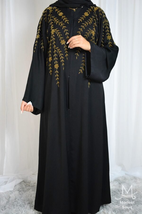 Layla Abaya with Beautiful Gold Details