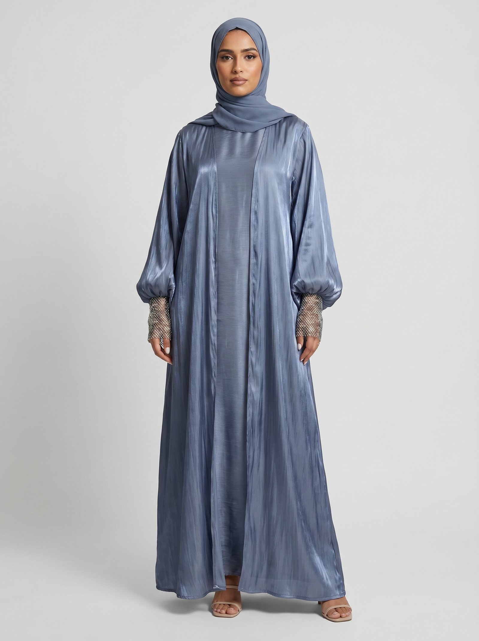 Zayna Blue-Grey Abaya