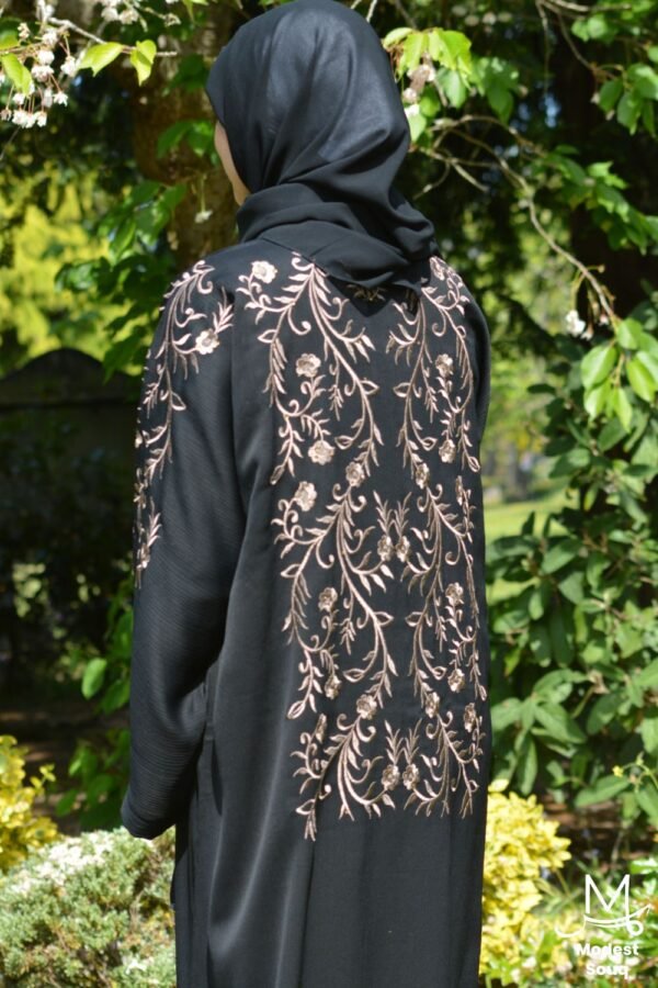 black floral abaya