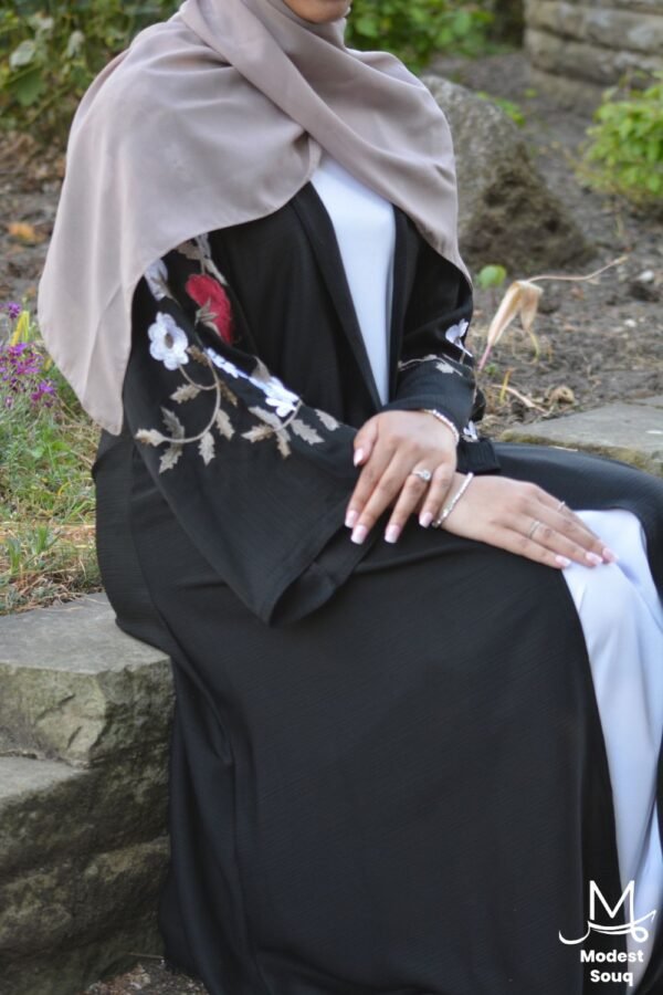 embellished black abaya