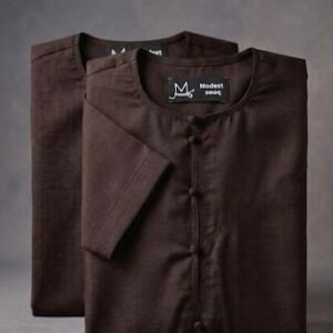 Brown Emirati Short Sleeve Thobe