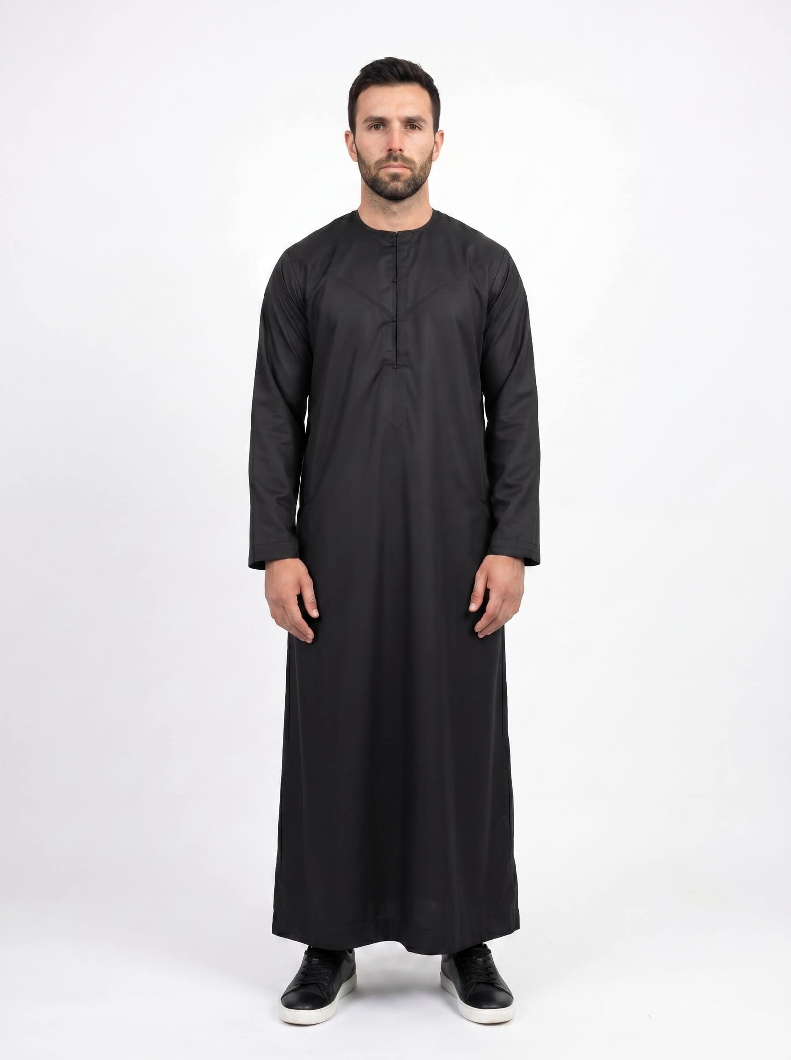 Black Emirati Thobe - Winter material
