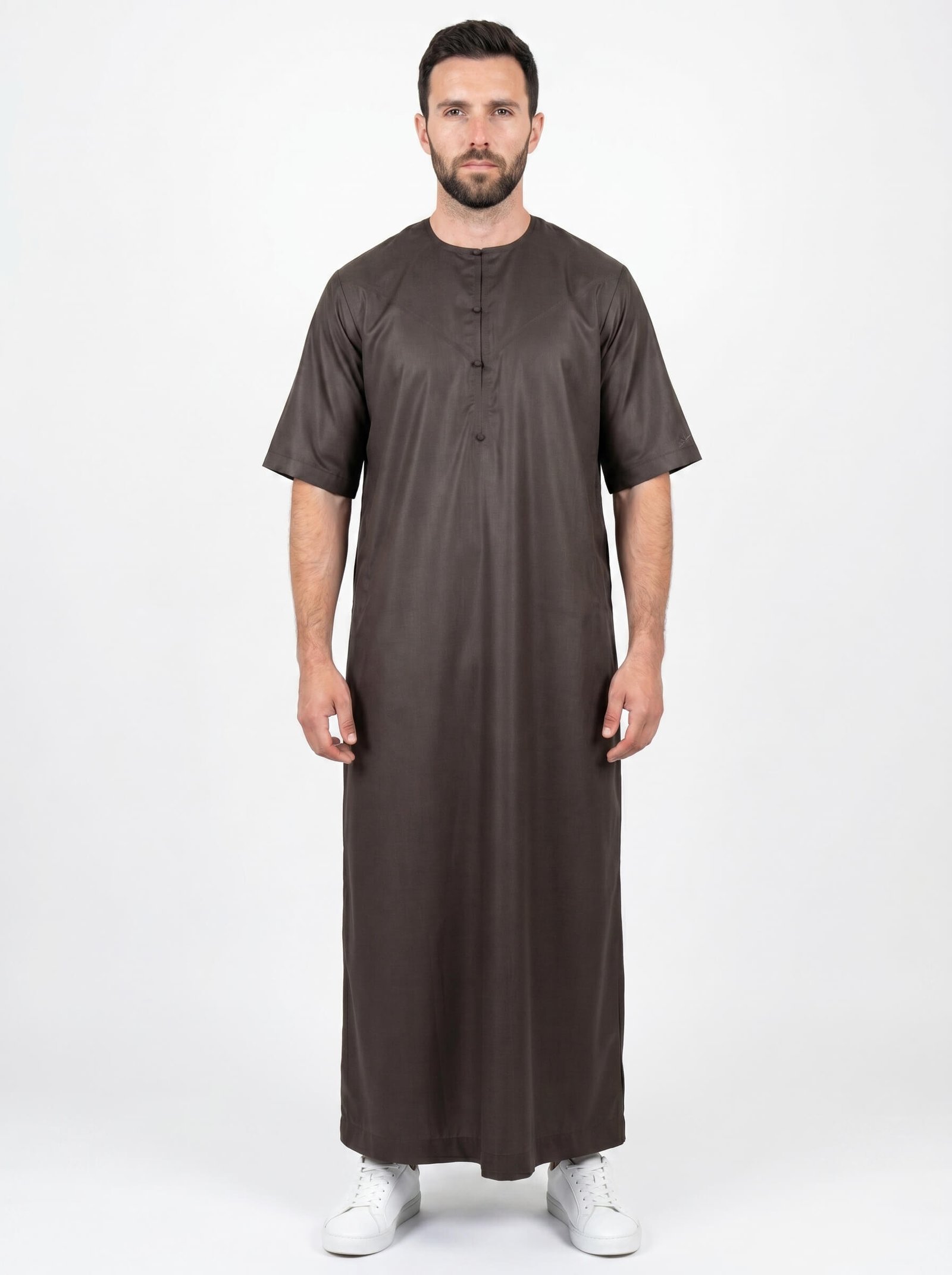 Brown-Emirati-Short-Sleeve-Thobe-1