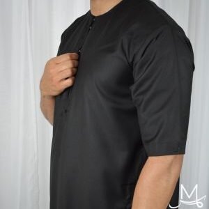 Emirati Black Short Sleeve Thobe