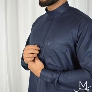 Navy Blue Collared Thobe