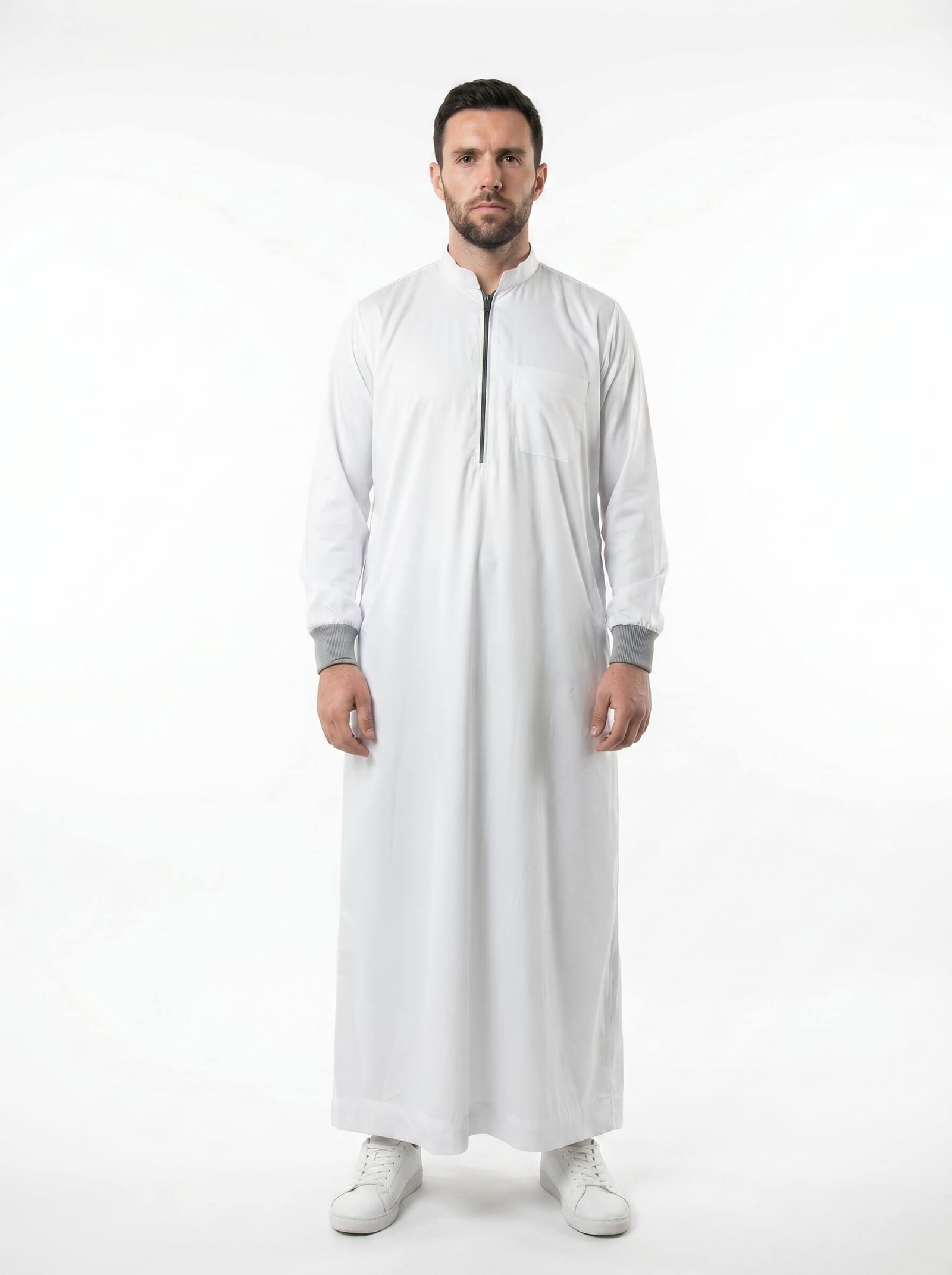 White-Thobe-with-Elasticated-Cuff-1