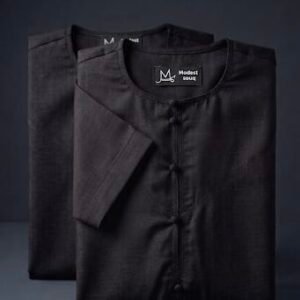 Emirati Black Short Sleeve Thobe