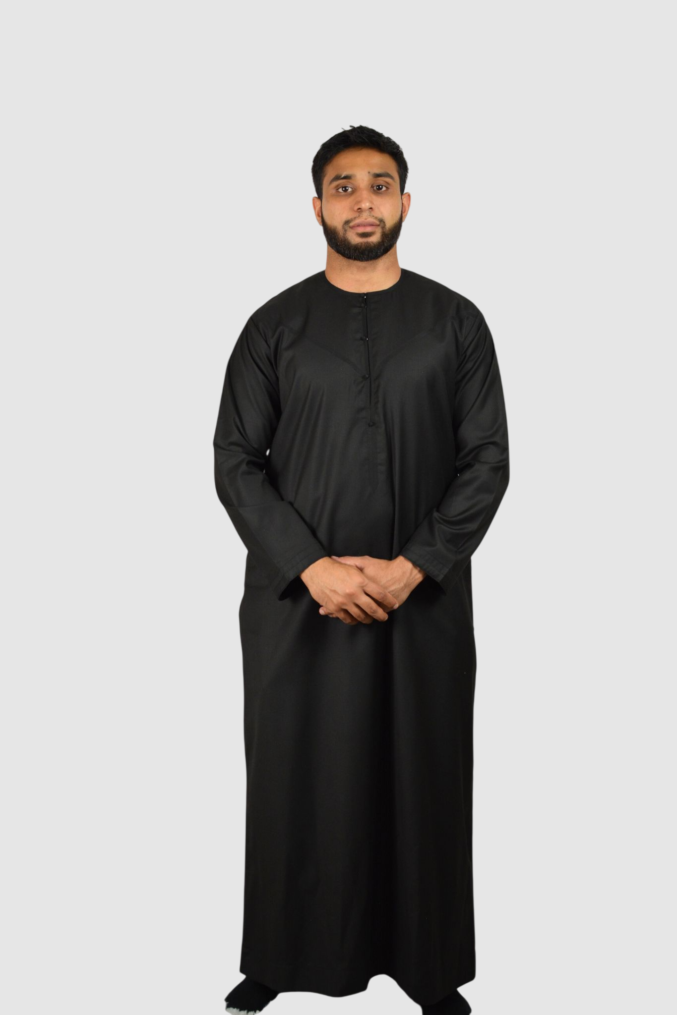 Black Emirati Thobe - Winter material - Image 2