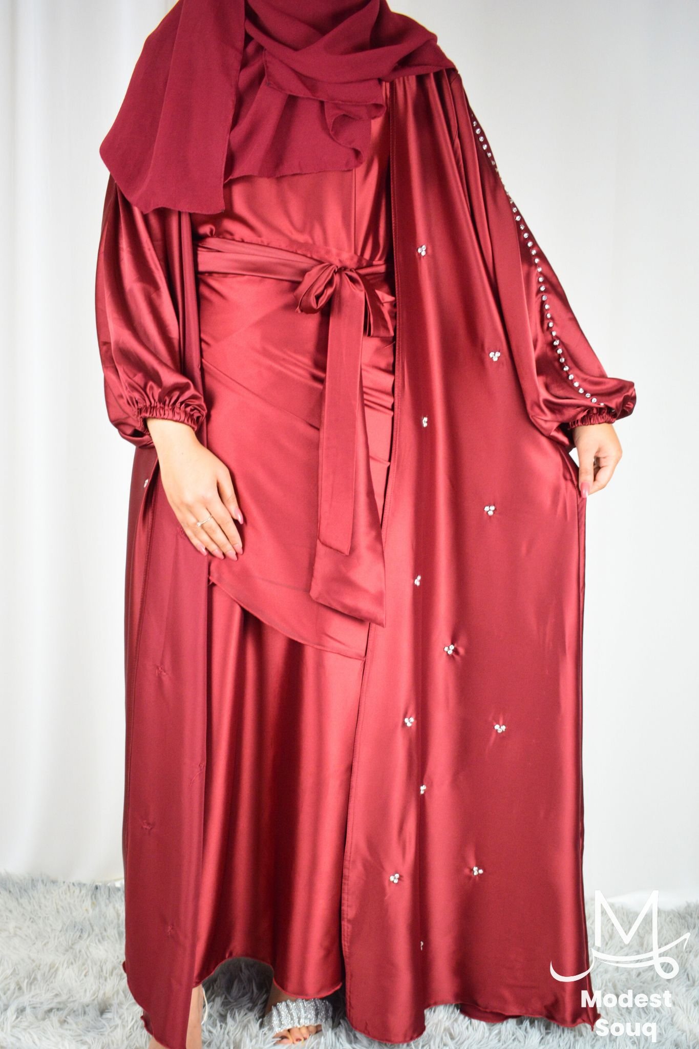 Lina Maroon Abaya - Image 3