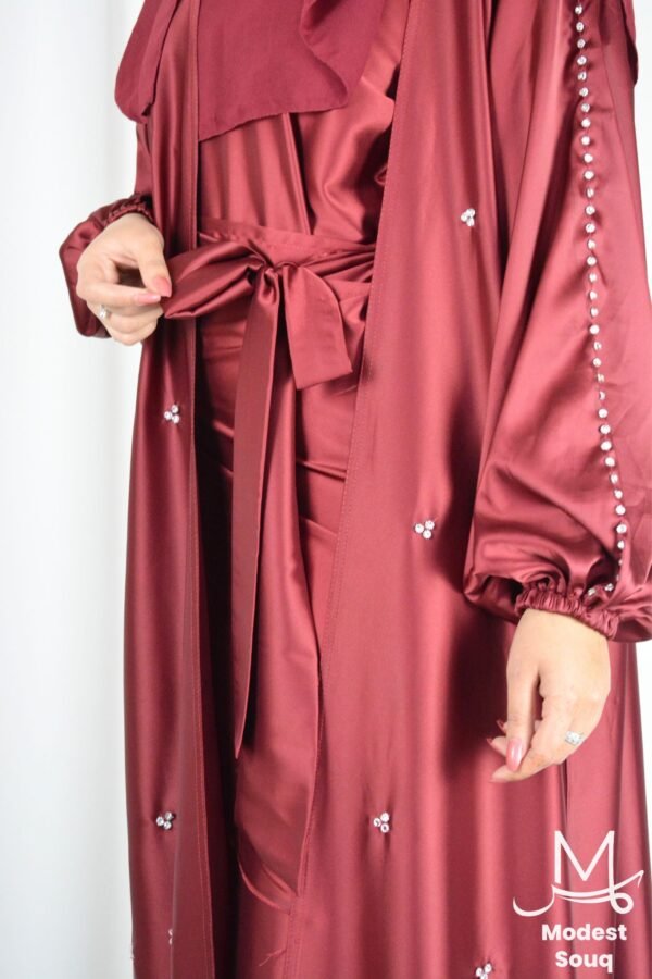 Lina Maroon Abaya - Image 5
