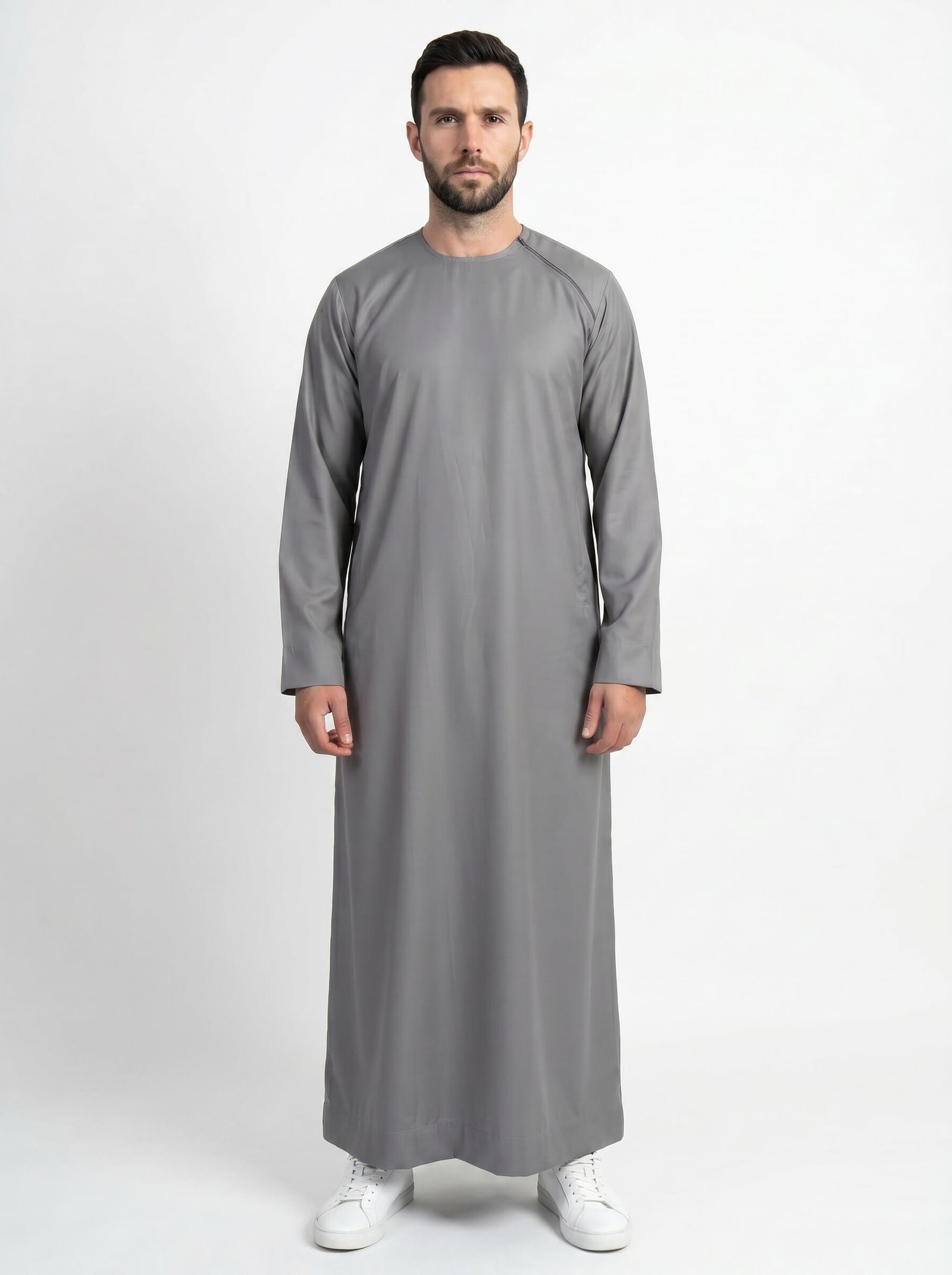 Grey Thobe with Shoulder Zip