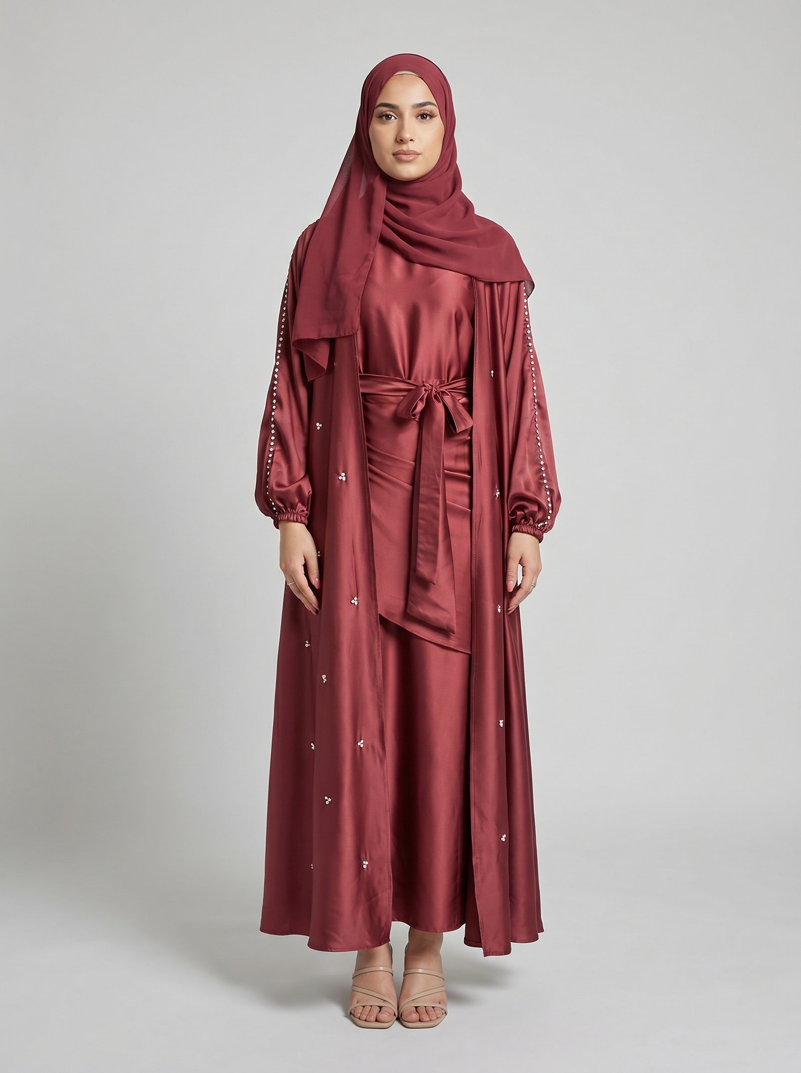Lina Maroon Abaya