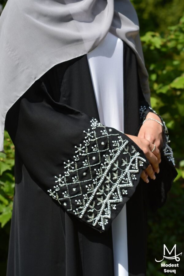black abaya with embroidery