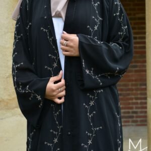 Aneesa - Black Floral Abaya