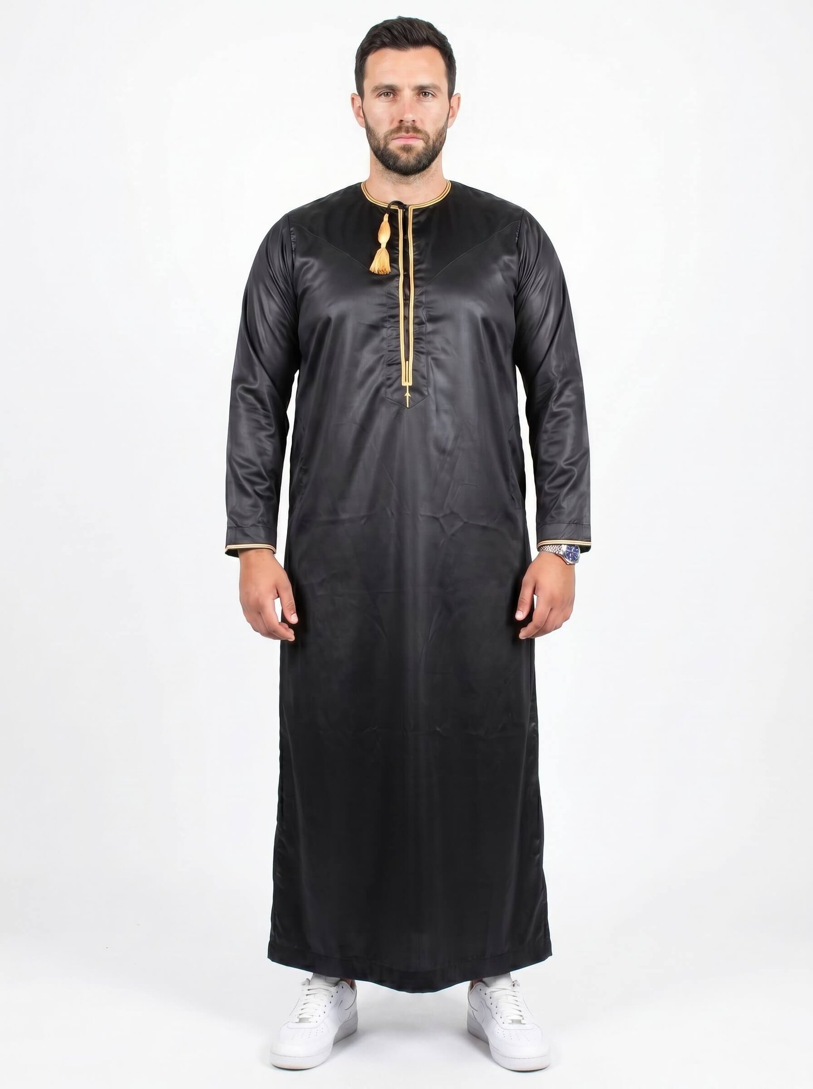 Omani Black & Gold thobe