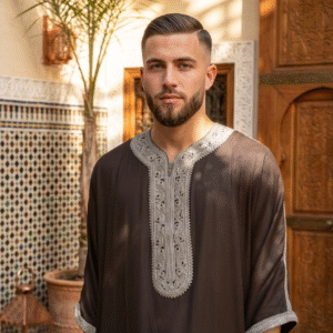 Moroccan Thobe - Coffee