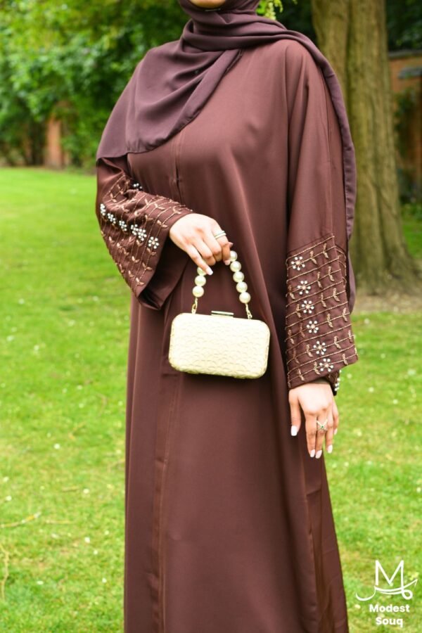 Burgundy Open Abaya