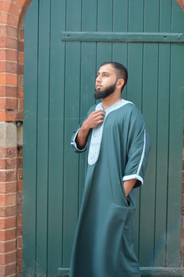Moroccan Thobe - Emerald Green - Image 2