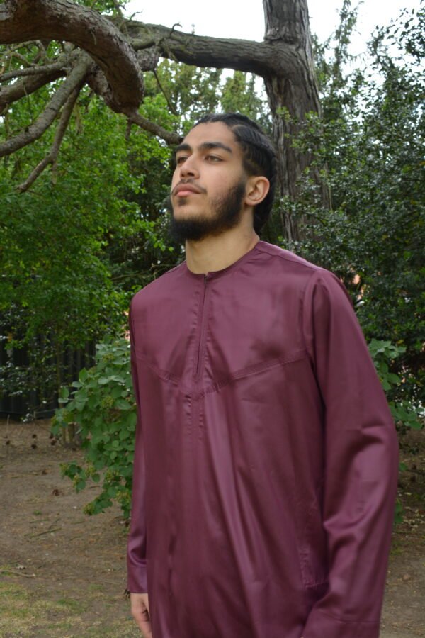 Emirati Thobe - Maroon - Image 3