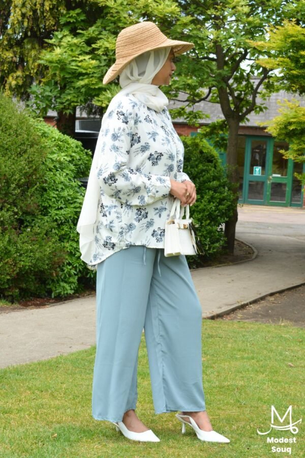 Reem - White & Blue Co Ord Set - Image 4