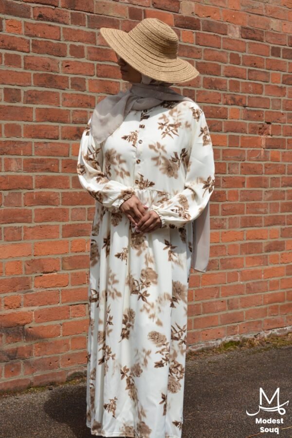 Yasmin Cream Maxi Dress - Image 5