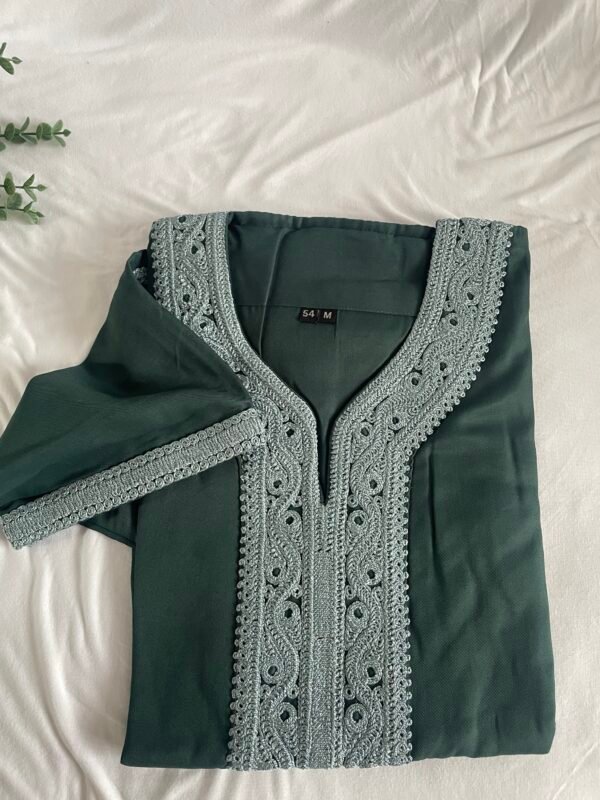 Moroccan Thobe - Emerald Green - Image 4