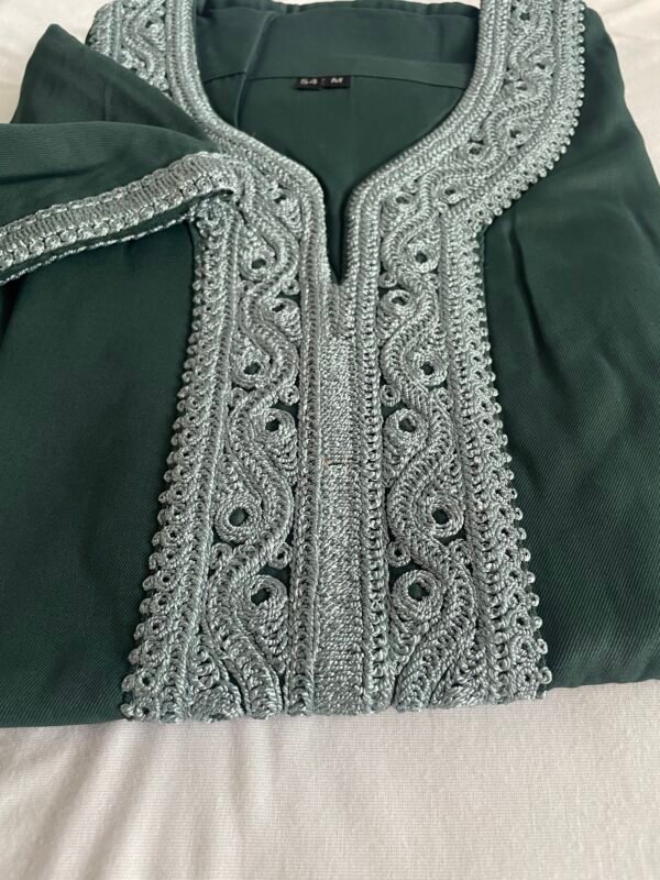 Moroccan Thobe - Emerald Green - Image 3