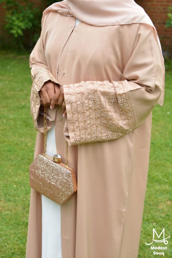 open peach abaya