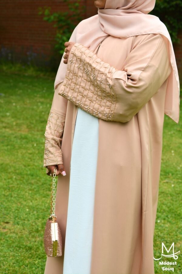 peach colour abaya