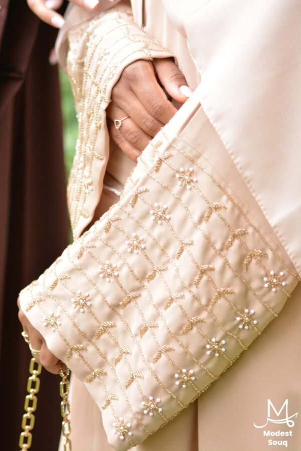peach colour abaya design