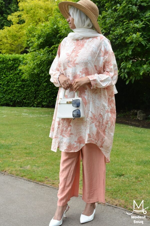 Yara -  Salmon Pink Co Ord Set - Image 3