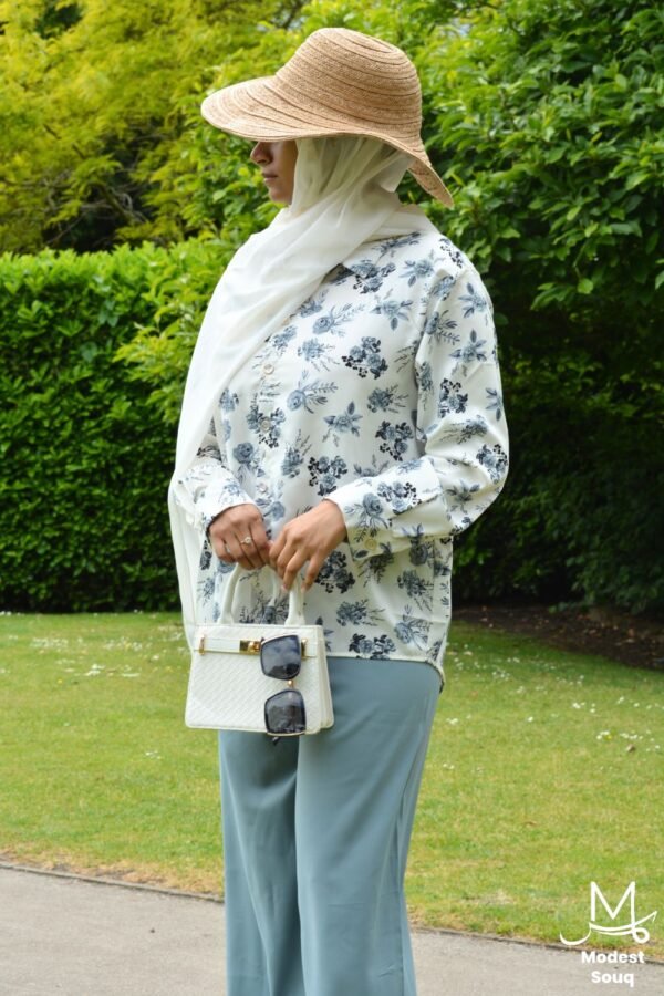 Reem - White & Blue Co Ord Set - Image 2