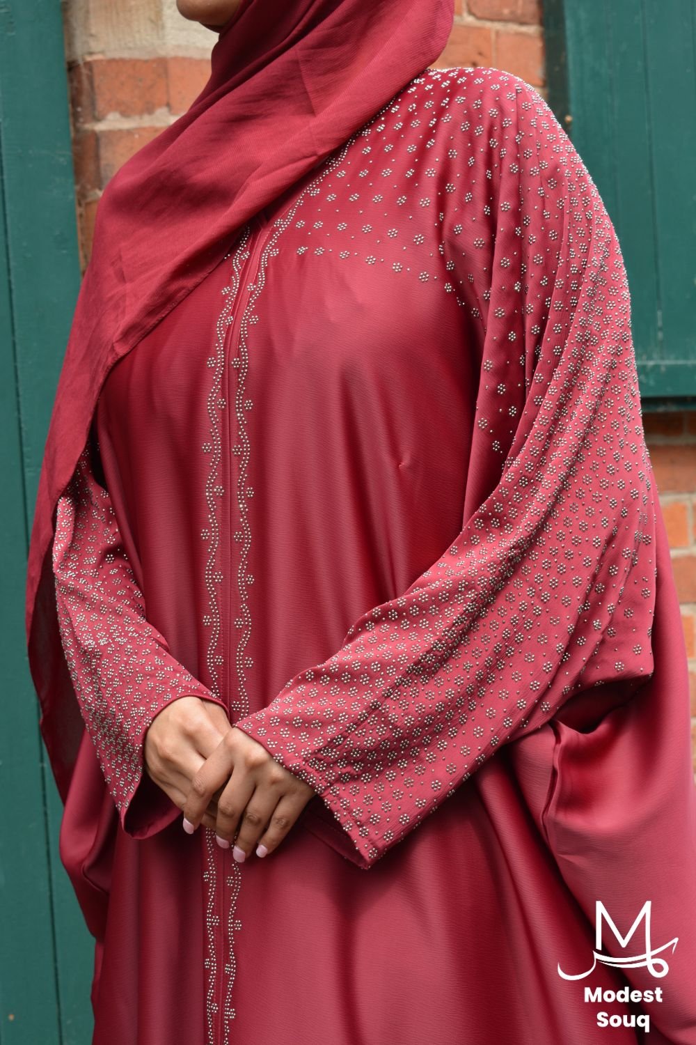 Rumaisa Maroon Abaya - Image 4