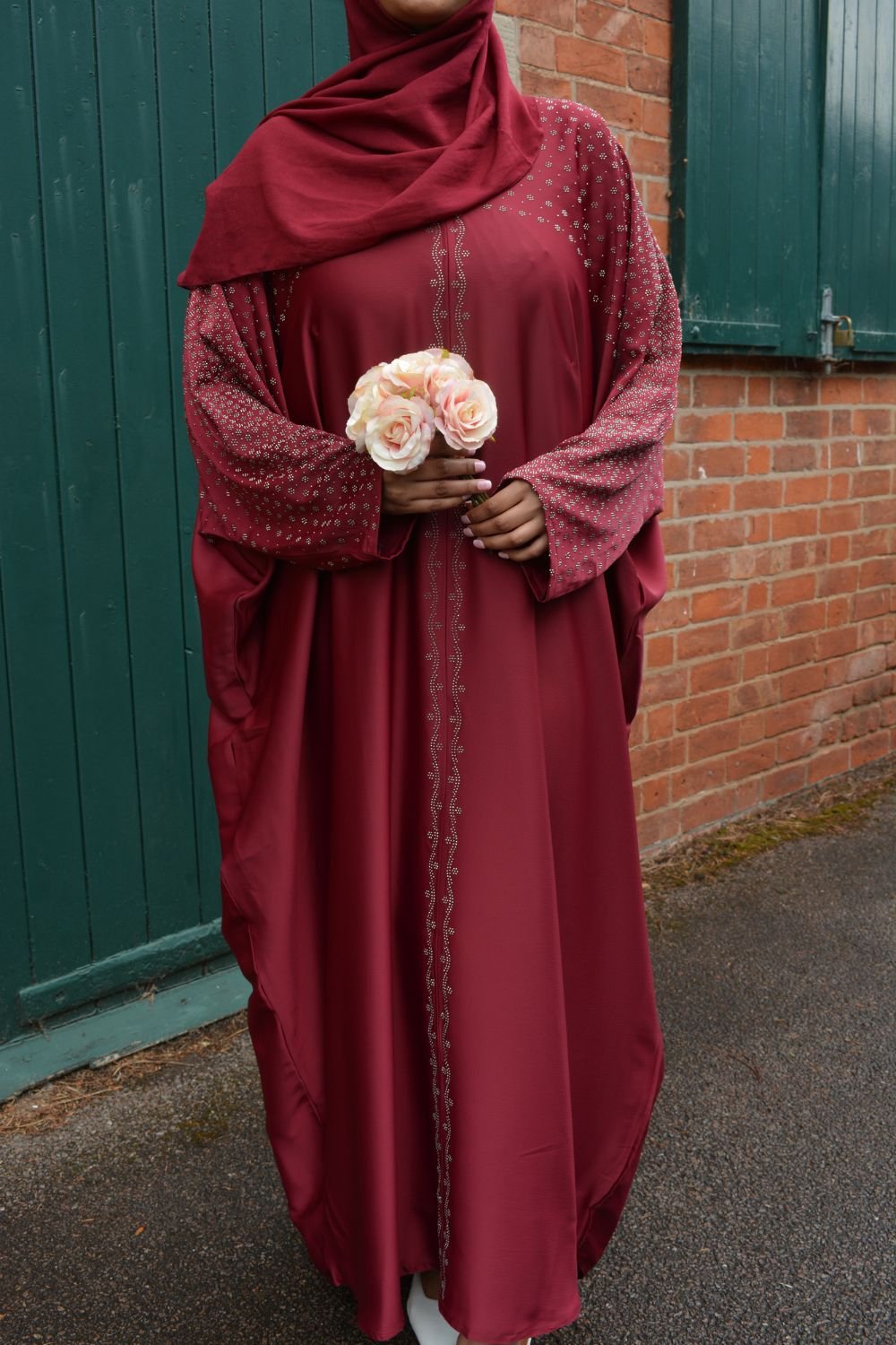 Rumaisa Maroon Abaya - Image 2