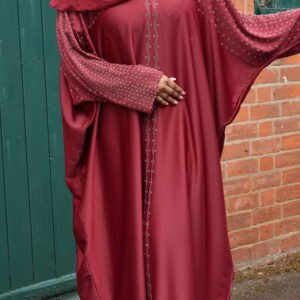 Rumaisa Maroon Abaya
