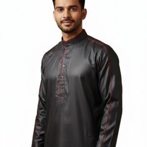 Black Thobe with Stunning Red Trim