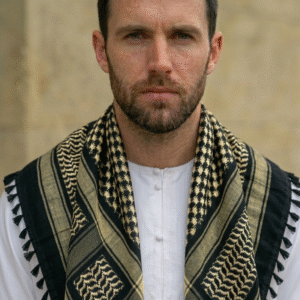 Shemagh Shawl Black & Gold