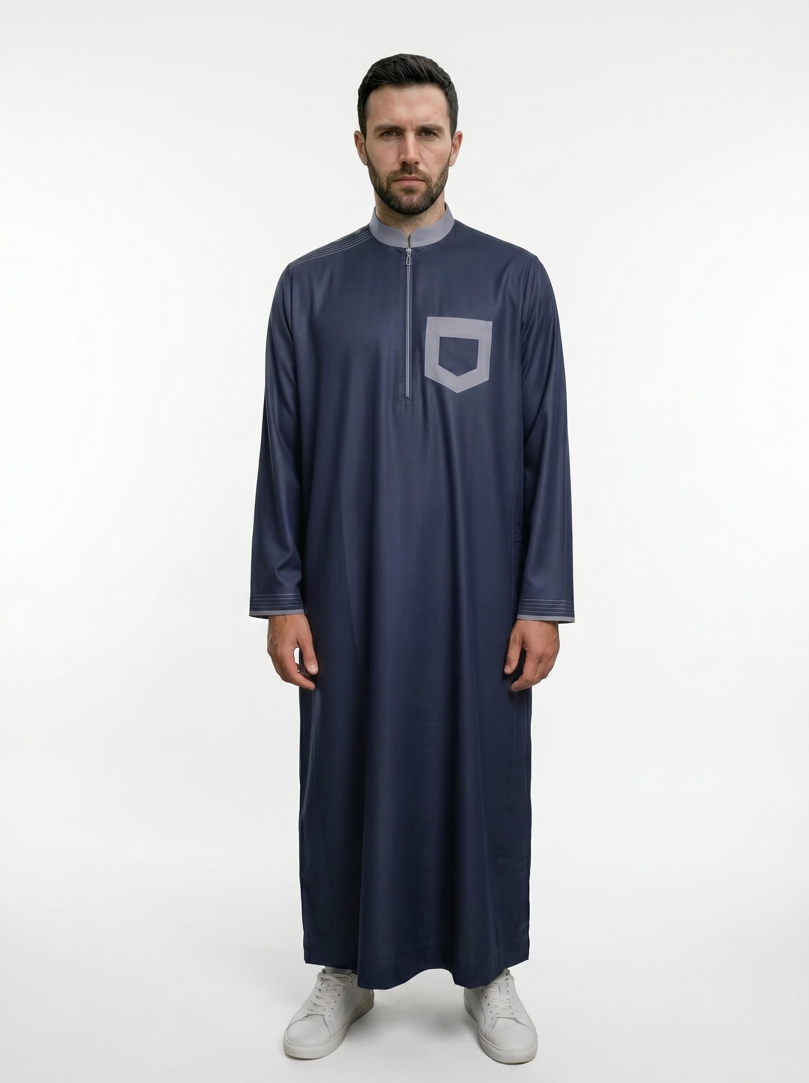 Stylish blue thobe with front pocket design (1) (1)