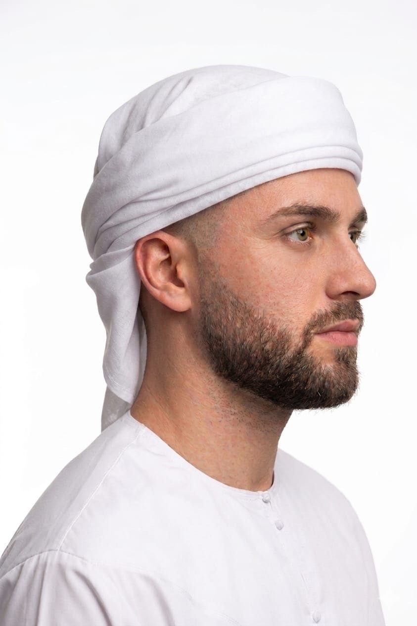 white shemagh cap
