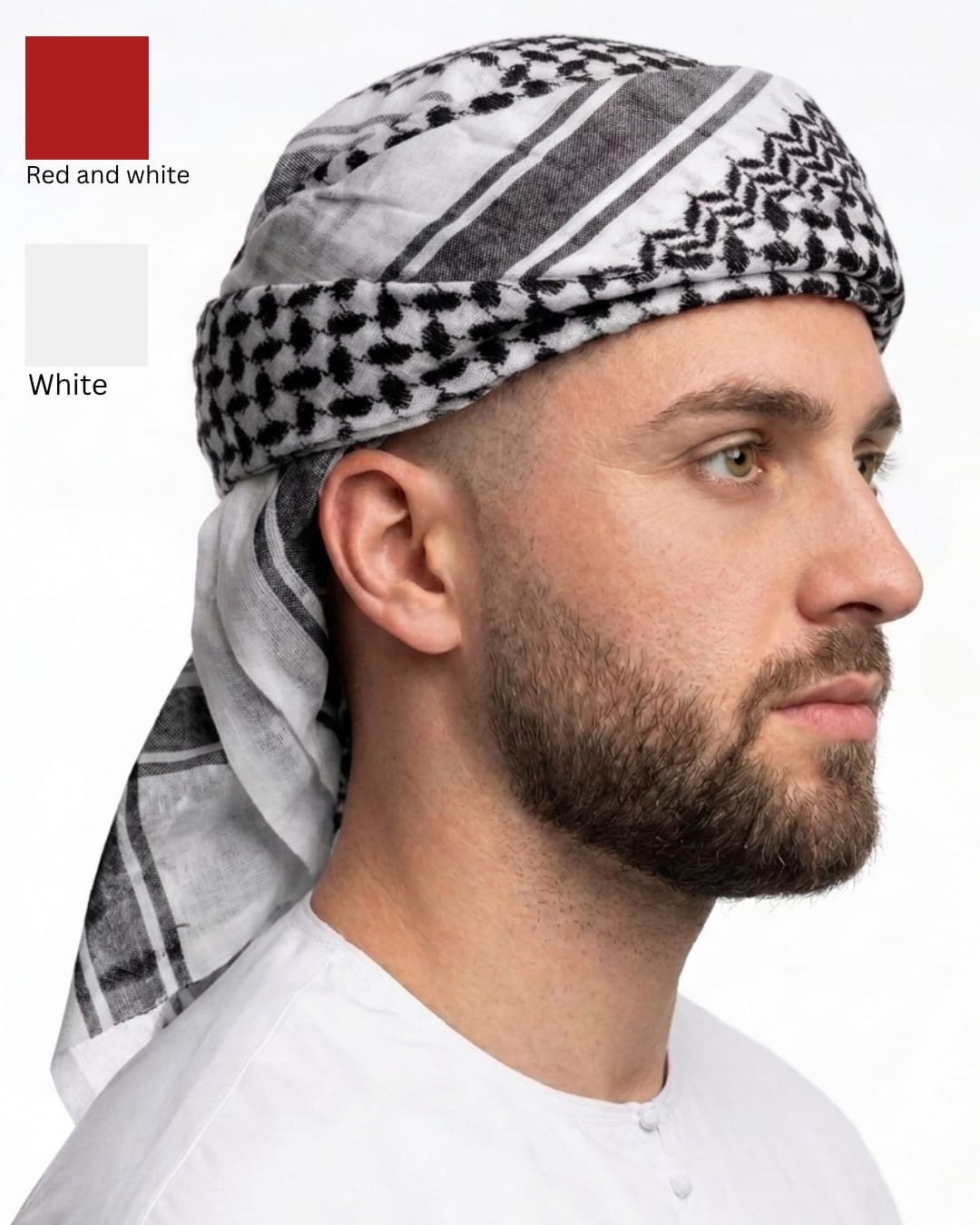 Black and white shemagh